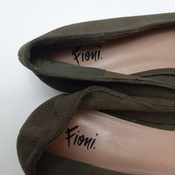 FIONI Pointy Toe Slip-On Smoking Loafer Flats Shoes Olive Green Sz 11 - Picture 14 of 14